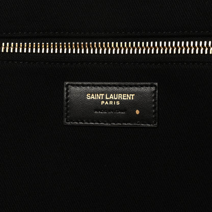 Saint Laurent Linen Calfskin Rive Gauche Tote Black 5 of 9