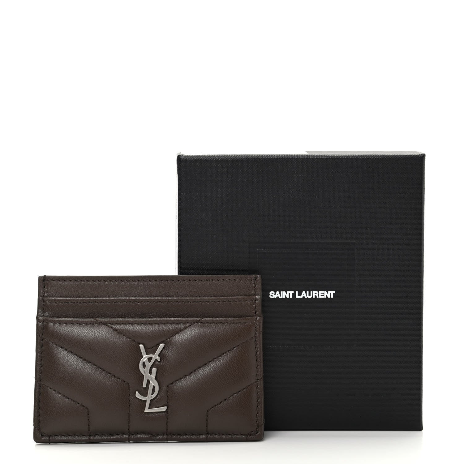 Saint Laurent Calfskin Y Quilted Monogram LouLou Credit Card Case Faggio 8 of 8