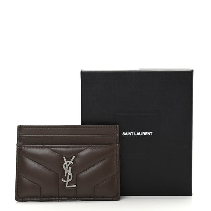 Saint Laurent Calfskin Y Quilted Monogram LouLou Credit Card Case Faggio 8 of 8