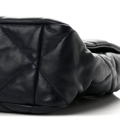 Chanel Goatskin Quilted Large Chanel 19 Flap Dark Blue 10 of 13