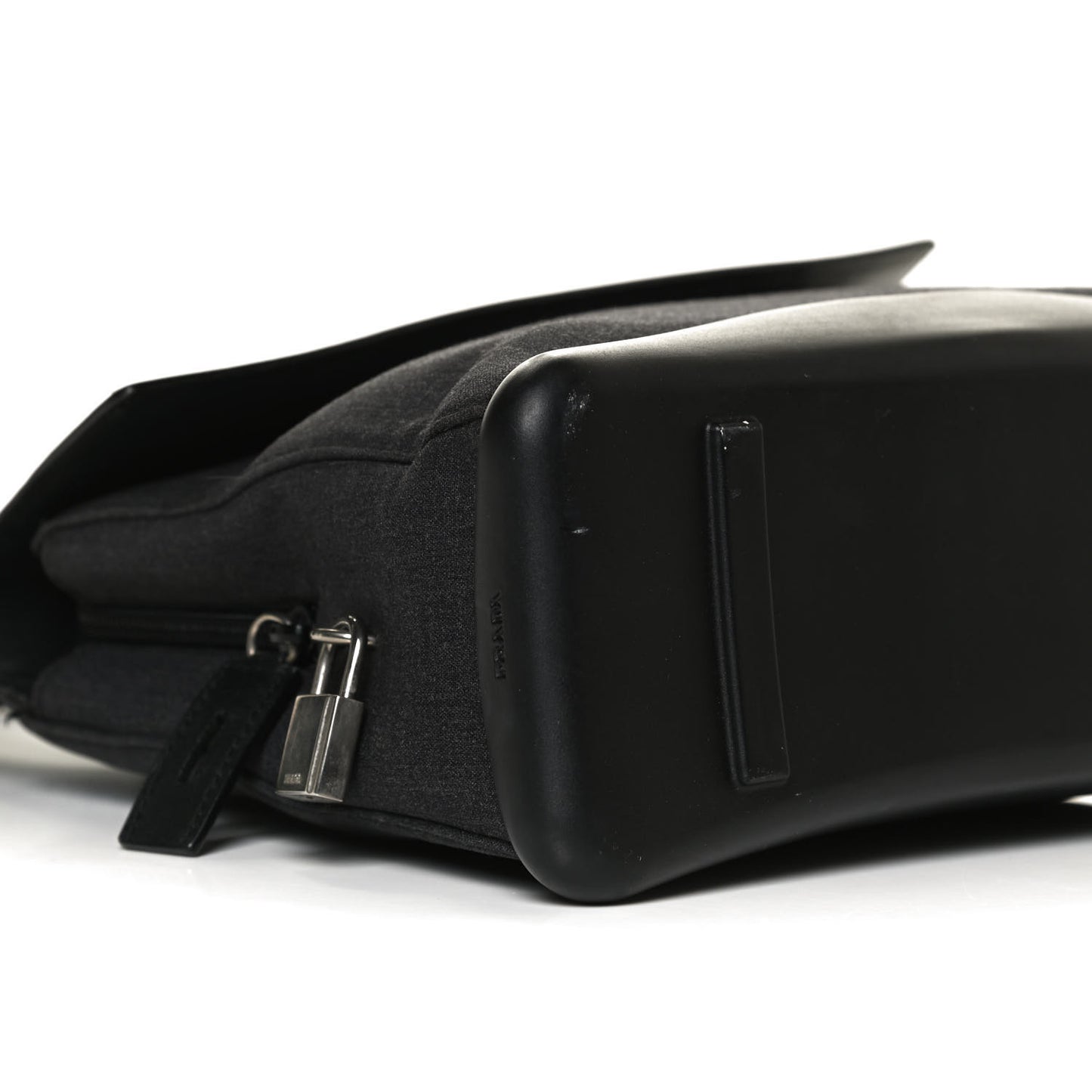 Calfskin Fabric Messenger Bag Black