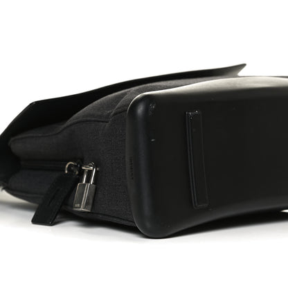 Prada Calfskin Fabric Messenger Bag Black 6 of 16