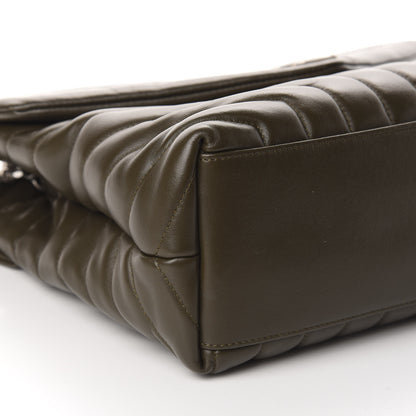Saint Laurent Calfskin Y Quilted Monogram Medium Loulou Chain Satchel Kaki Fonce 5 of 14