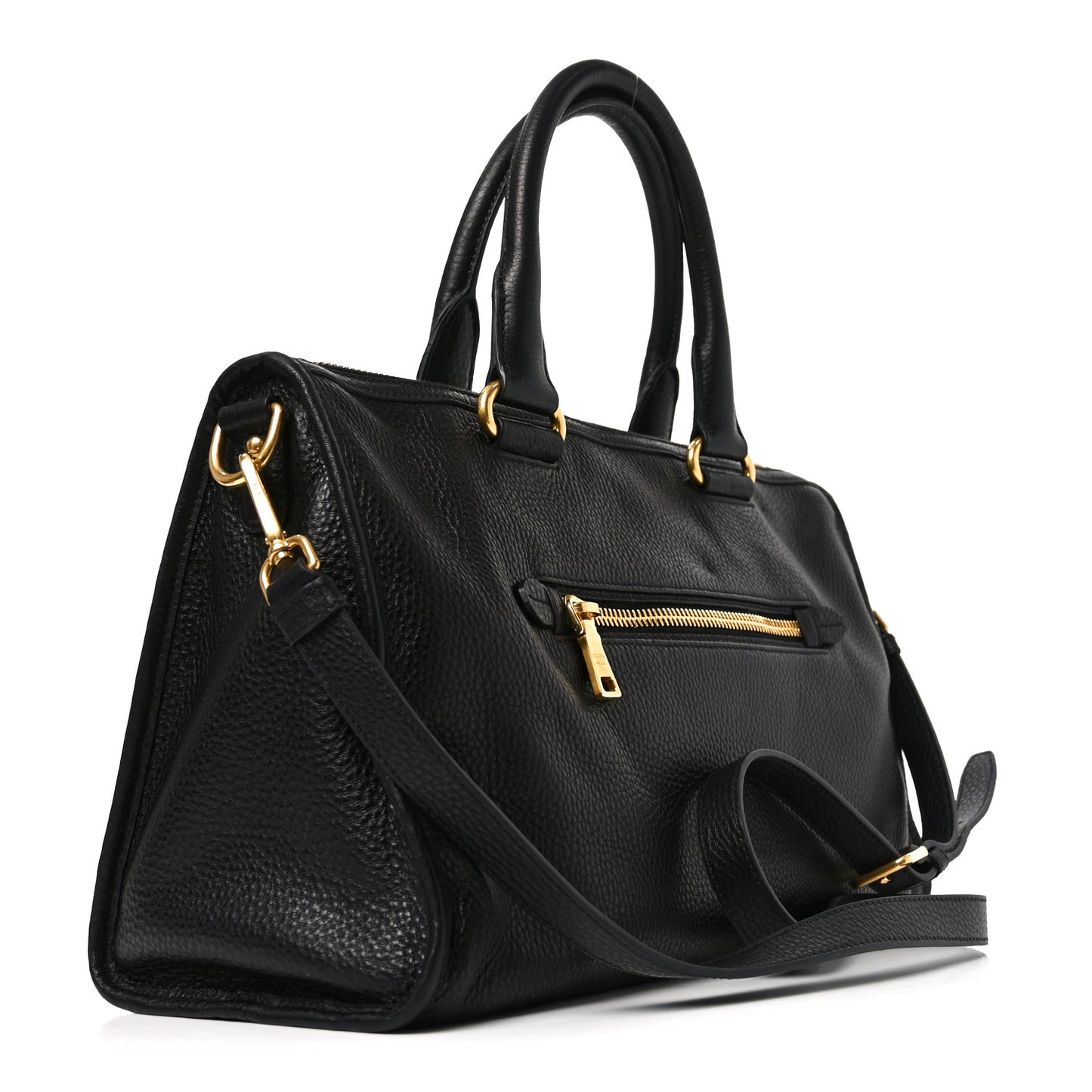 Vitello Daino Shopping Satchel Black