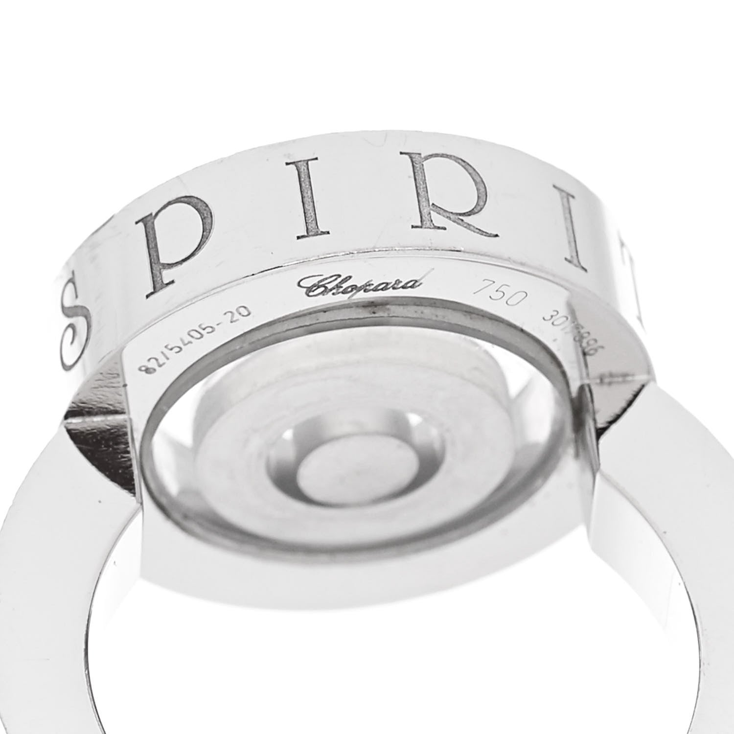 Chopard 18K White Gold Diamond Happy Spirit Ring 52 6 5 of 6
