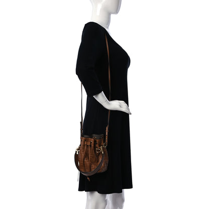 Fendi Vitello Cristallo Nature F is Fendi FF 1974 Embossed Mini Mon Tresor Bucket Bag Cuoio 3 of 10