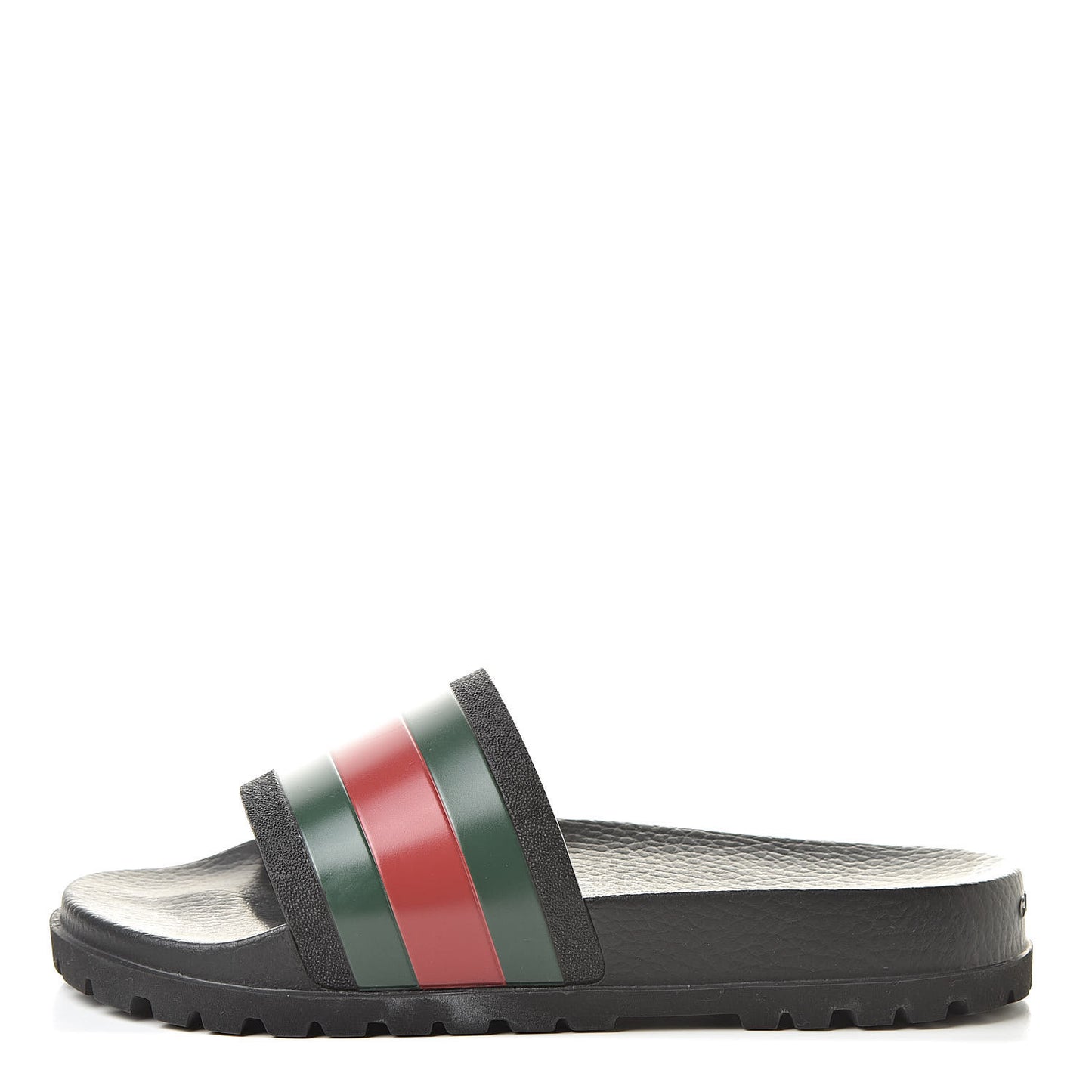Rubber Web Mens Lug Sole Slide Sandals 9 Black Green Red