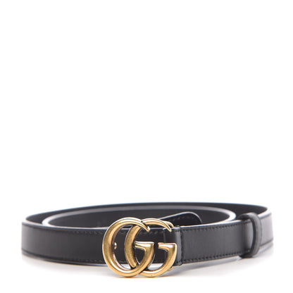 Gucci Calfskin Double G 20mm Belt 85 34 Black 1 of 6