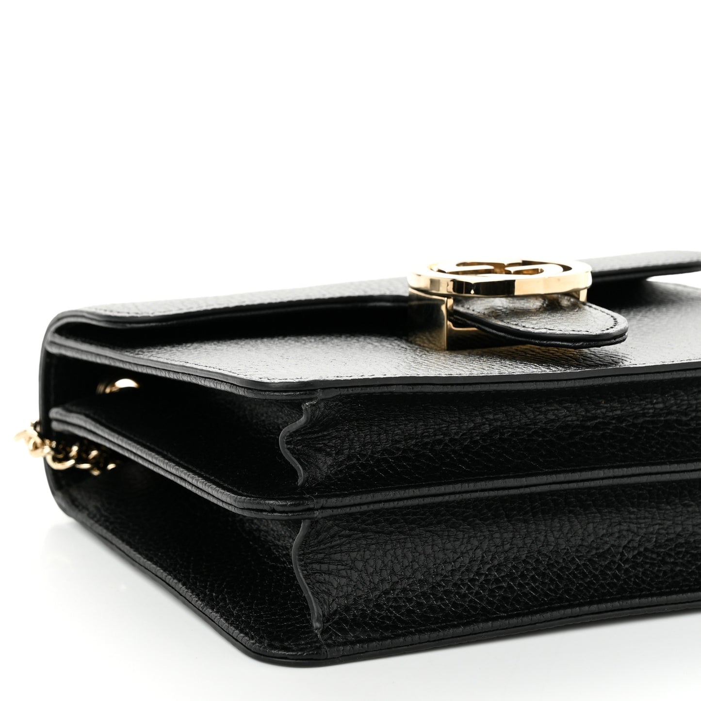 Dollar Calfskin Small Interlocking G Shoulder Bag Black