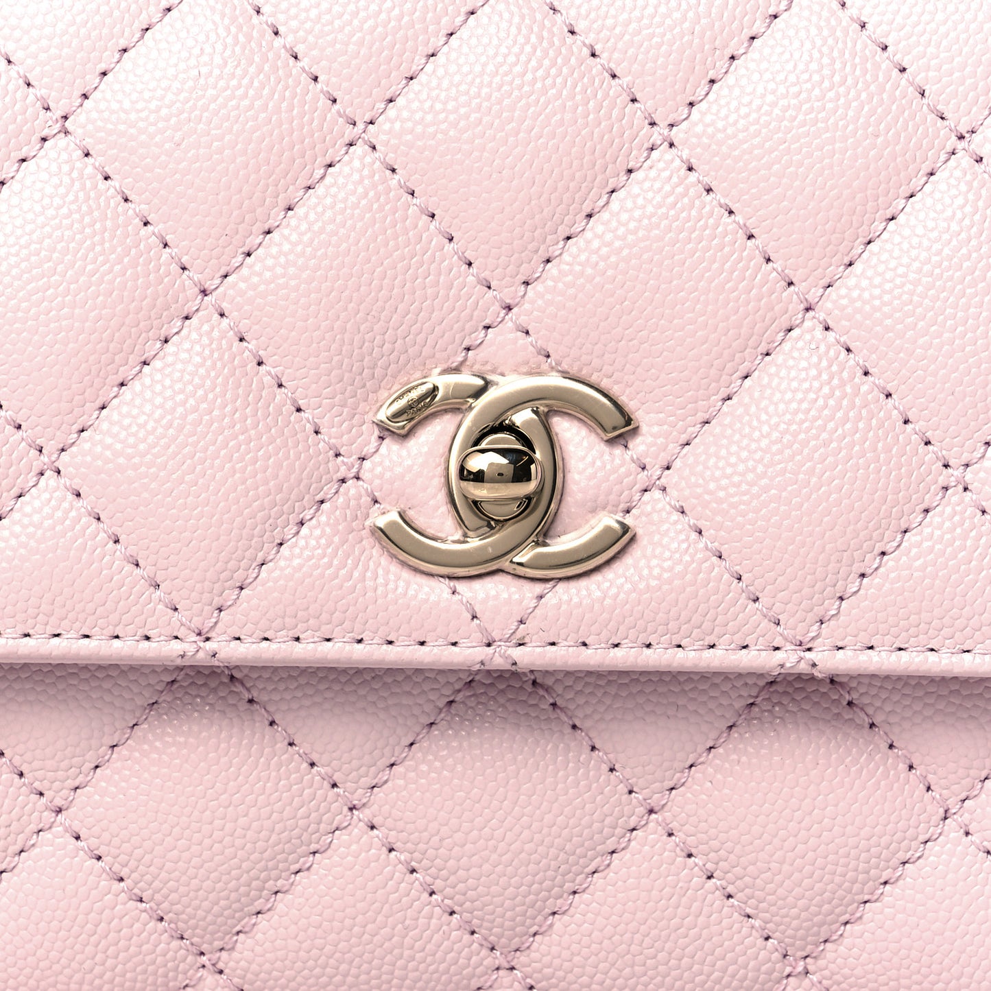 Caviar Quilted Mini Coco Handle Flap Light Pink