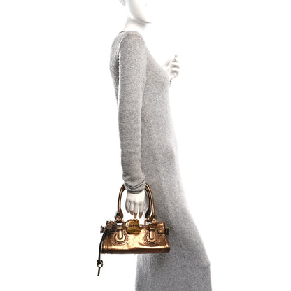 Chloe Metallic Calfskin Small Paddington Satchel Golden Brown 2 of 9
