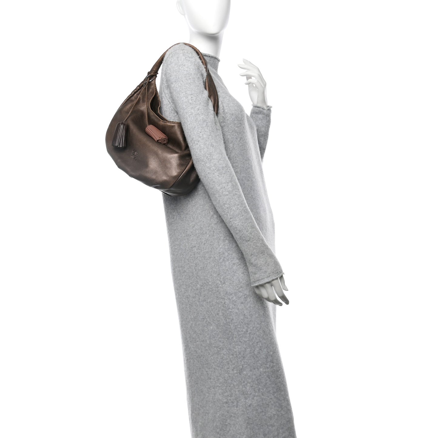 Metallic Nappa Hobo Bronze