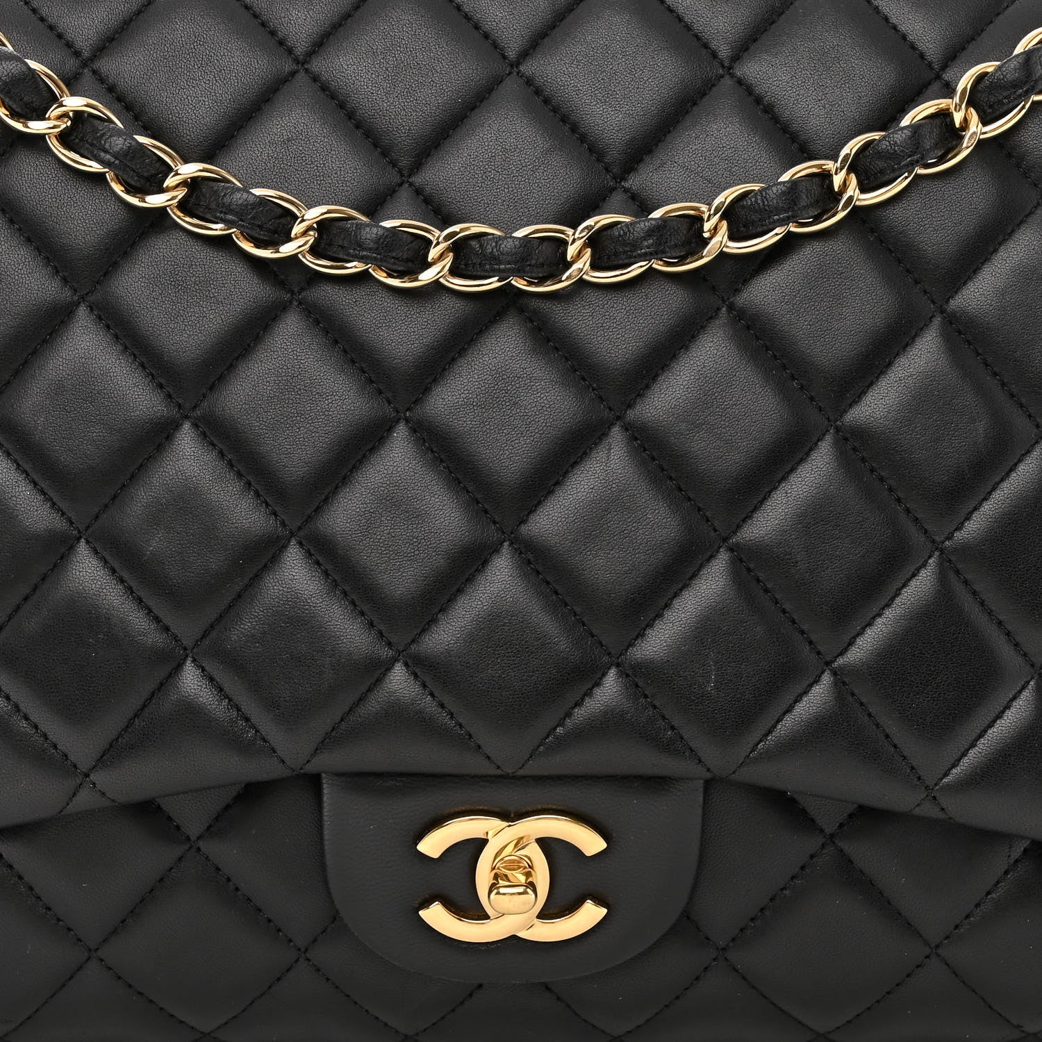 Chanel Lambskin Quilted Maxi Single Flap Black 8 of 13