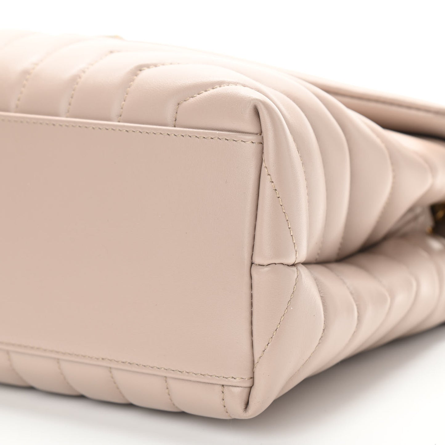 Calfskin Y Quilted Monogram Medium Loulou Chain Satchel Light Natural