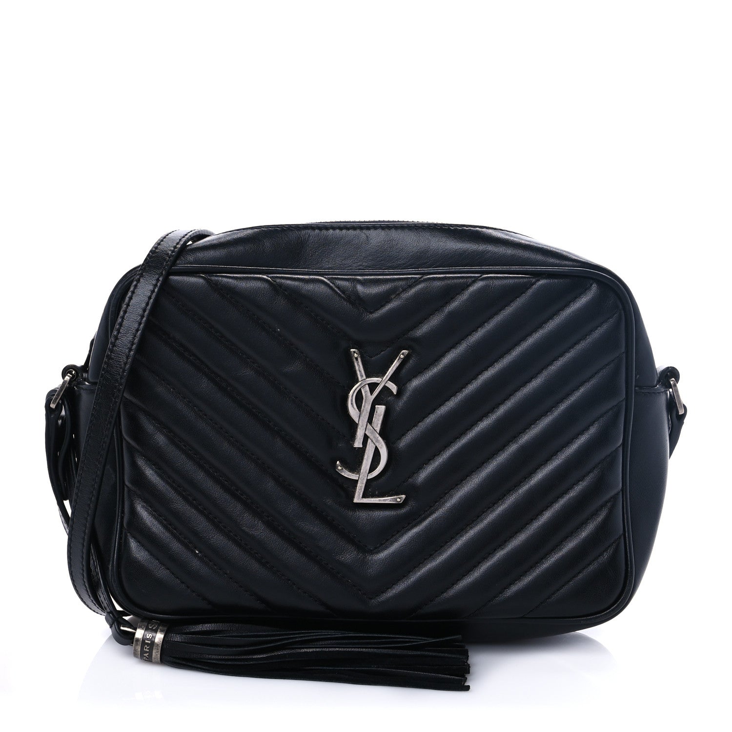Saint Laurent Calfskin Matelasse Monogram Lou Camera Bag Navy 1 of 10