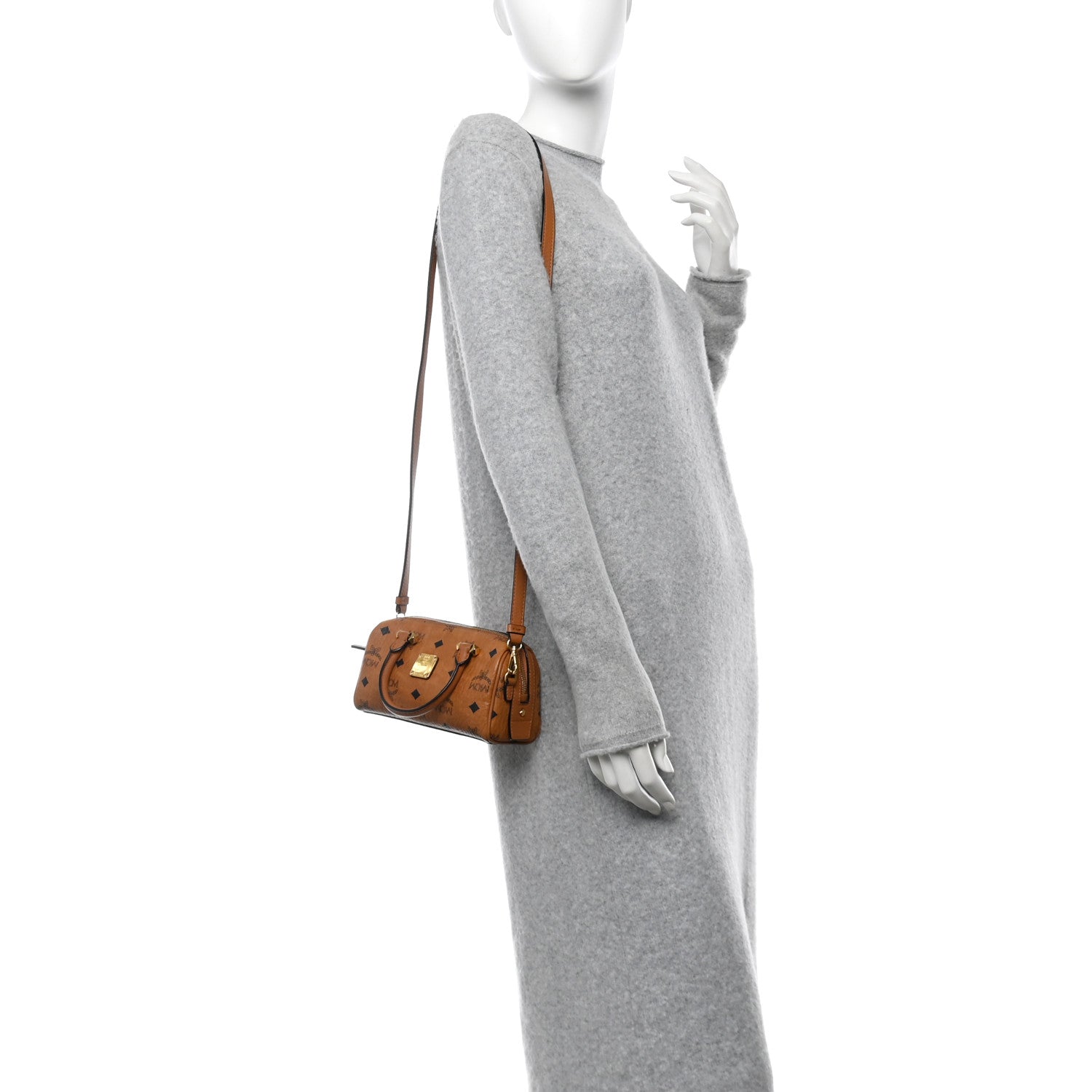 MCM Visetos Mini Boston Bag Cognac 2 of 15