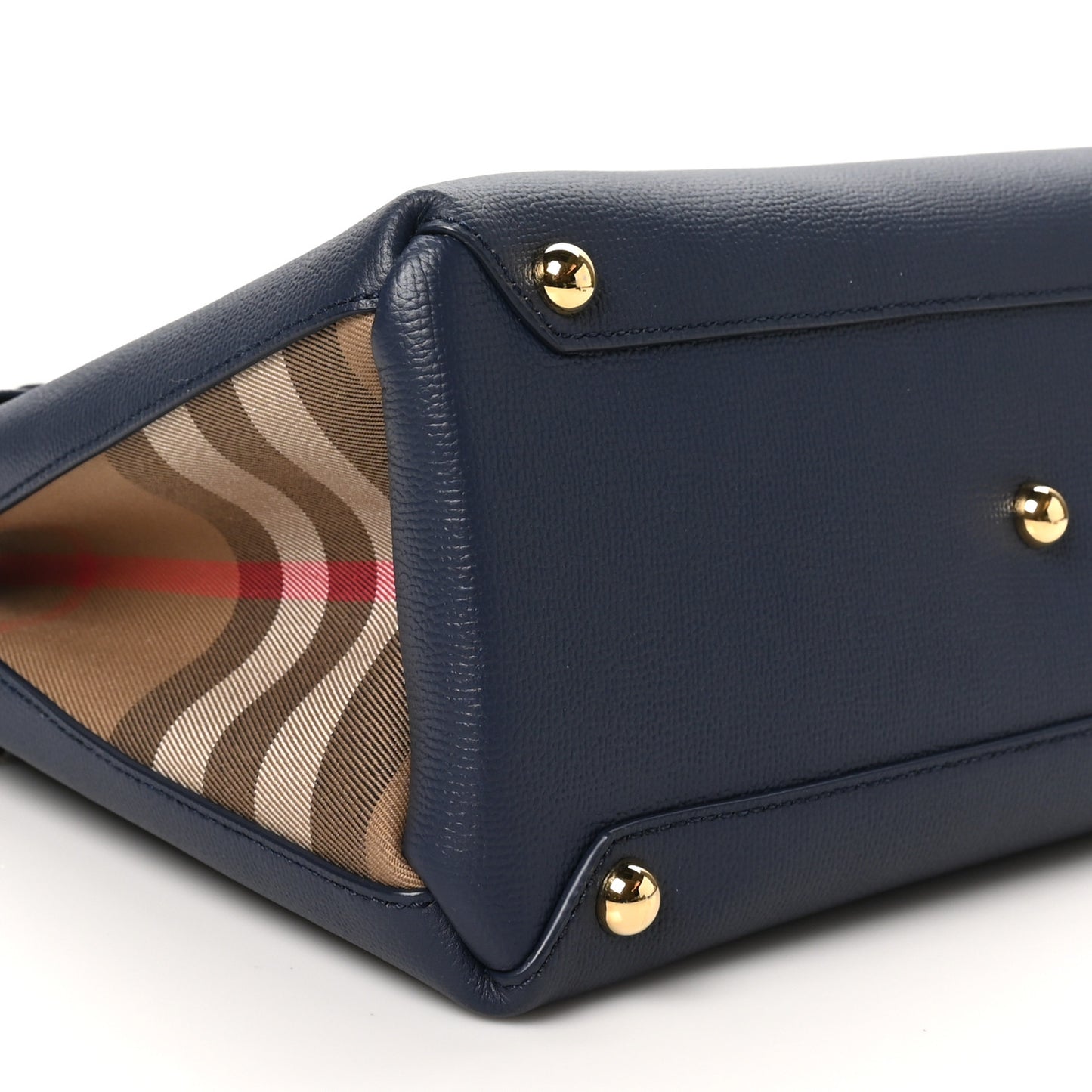 Derby Calfskin Vintage Check Medium Banner Tote Regency Blue