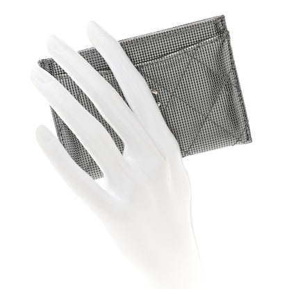Chanel Metallic Calfskin Pixel Effect Card Holder Dark Silver 2 of 9