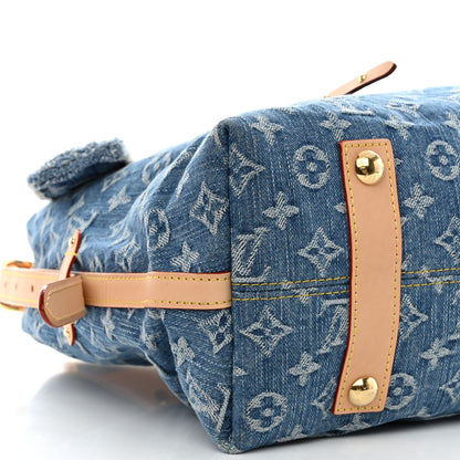 Louis Vuitton Monogram Denim CarryAll MM Blue 10 of 11