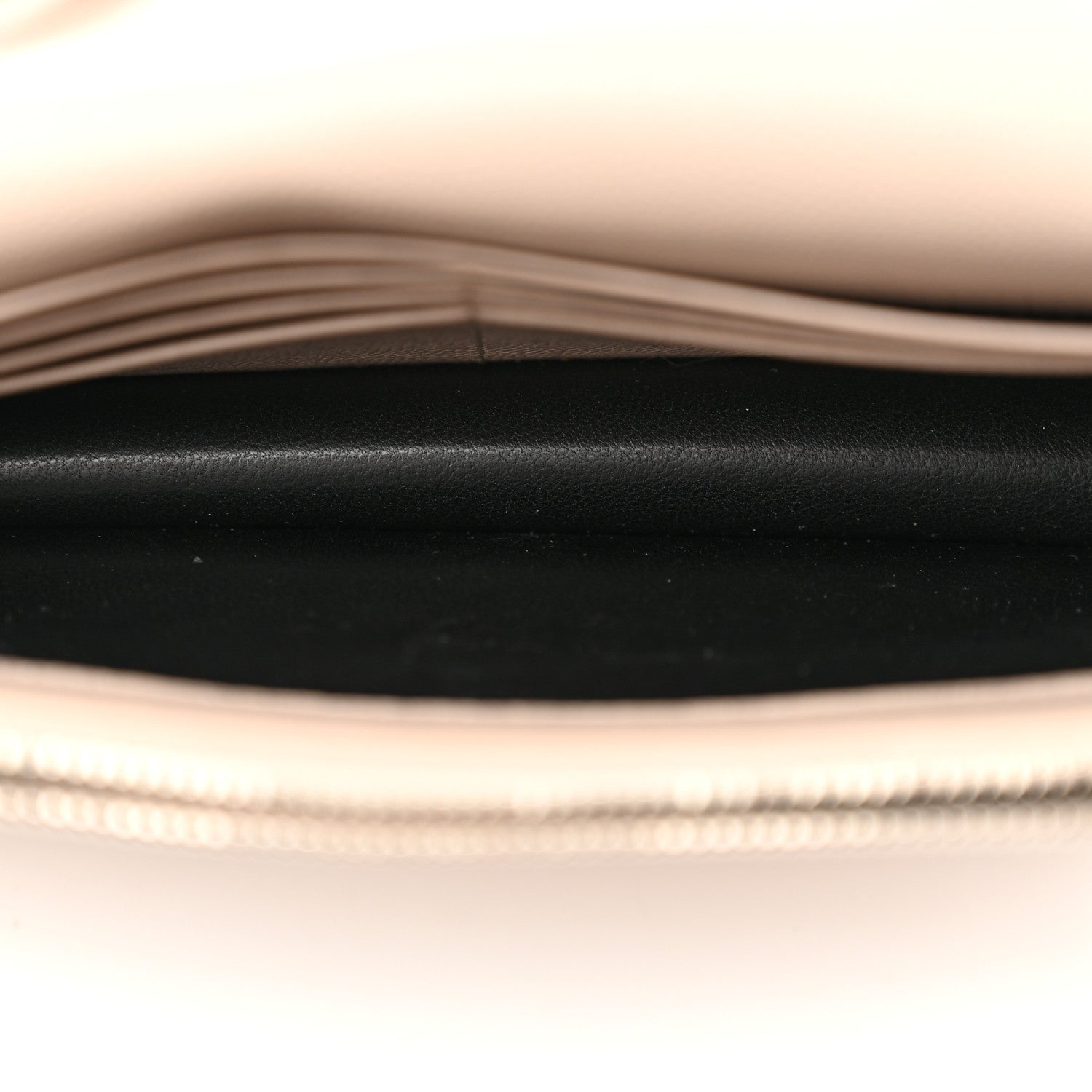 Saint Laurent Grain De Poudre Matelasse Chevron Monogram Envelope Chain Wallet Dark Beige 5 of 16