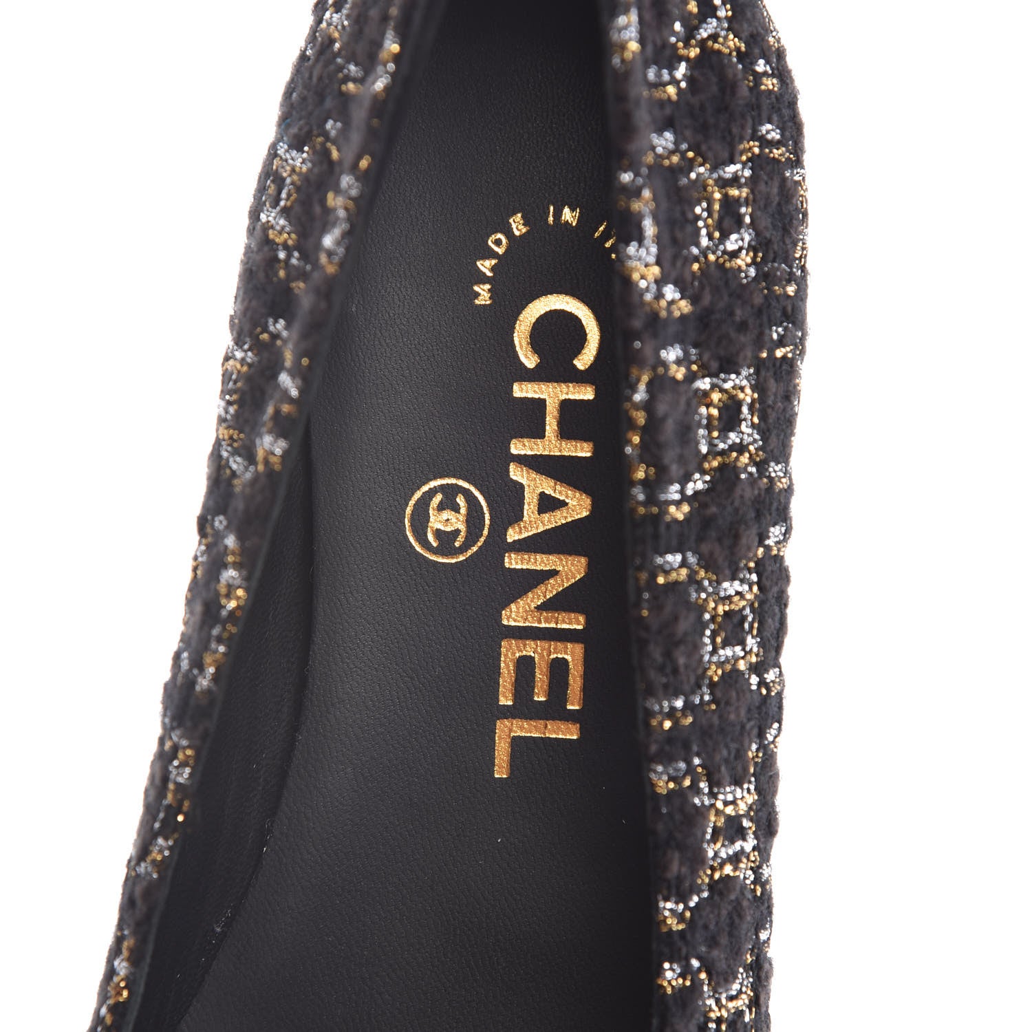 Chanel Tweed Cap Toe Ballerina Flats 36 Black 8 of 9