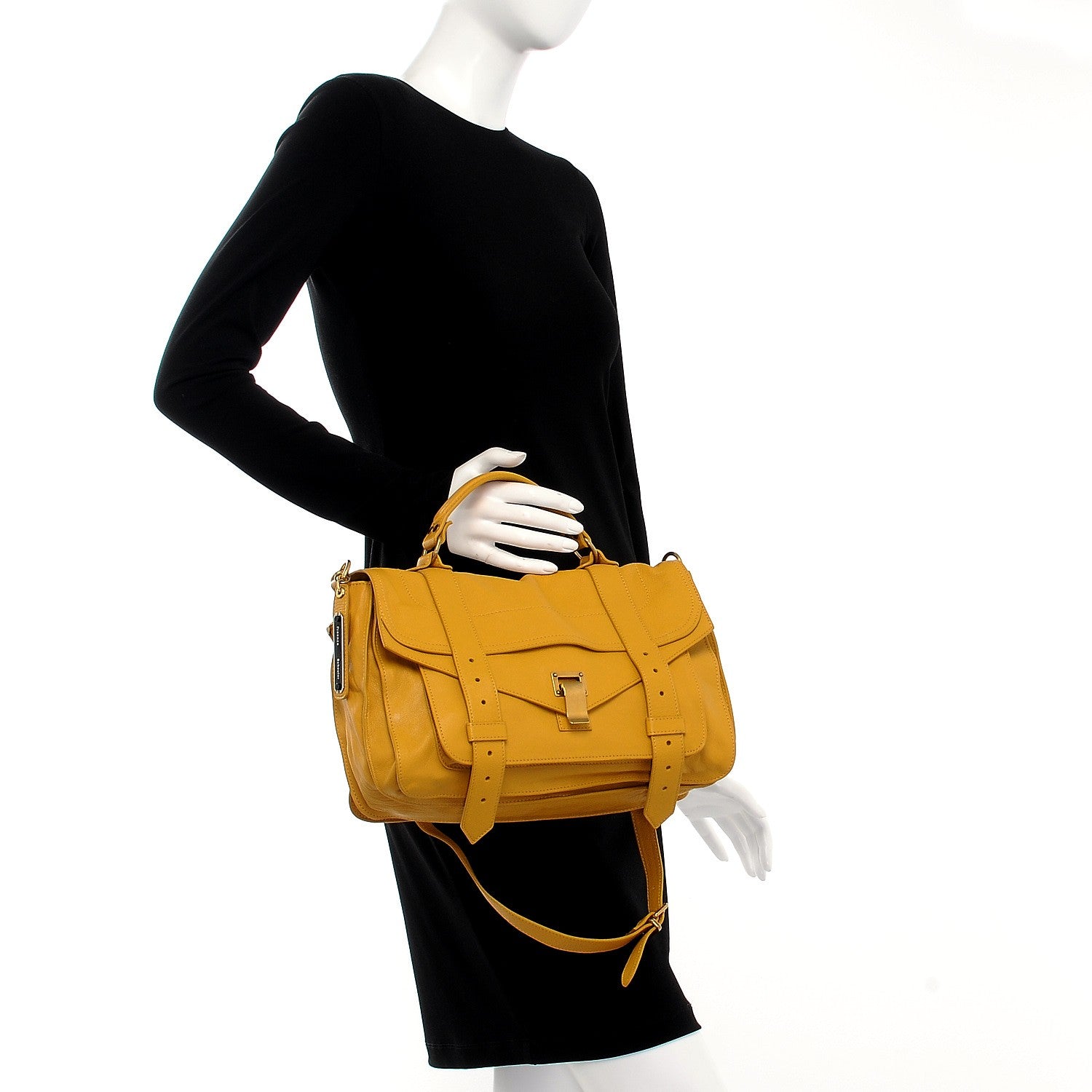 Proenza Schouler Lambskin Medium PS1 Satchel Mustard 2 of 9