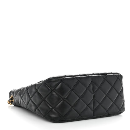 Chanel Lambskin Quilted Small Pearl Crush Hobo Black 4 of 12