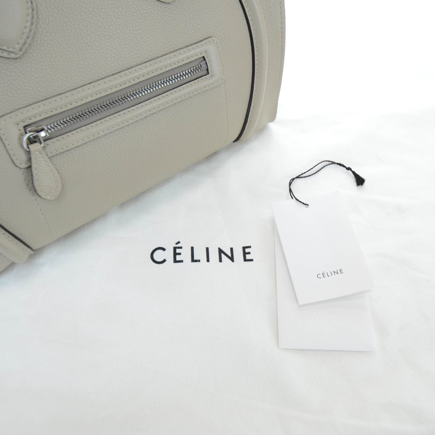 Celine Pebbled Leather Mini Luggage Bag Dune 12 of 12