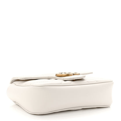 Gucci Calfskin Matelasse Super Mini GG Marmont Shoulder Bag White 4 of 11