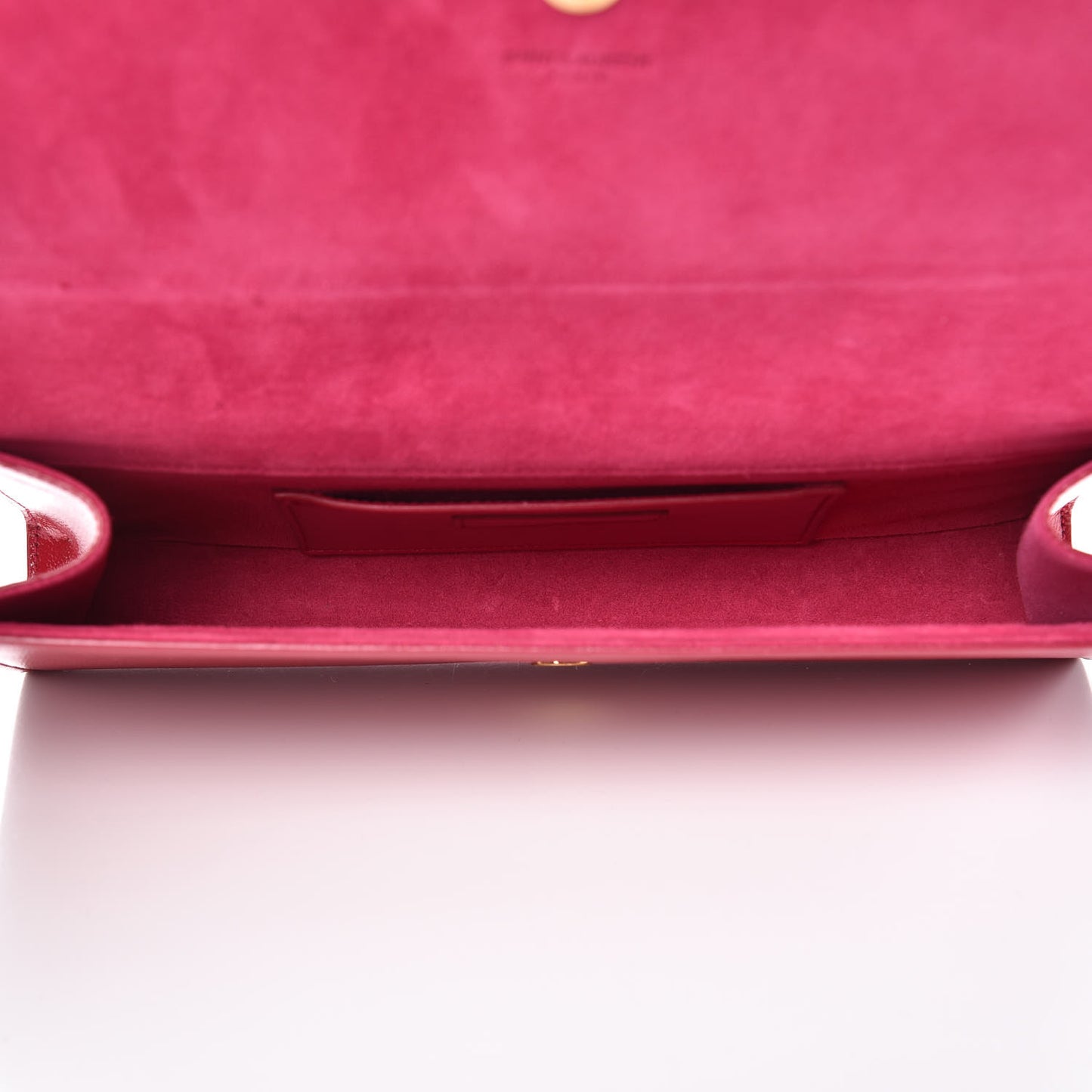 Patent Grain De Poudre Classic Monogram Cassandre Clutch Fuchsia