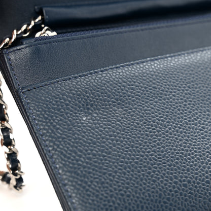 Chanel Caviar Timeless CC Wallet on Chain WOC Navy Blue 12 of 12