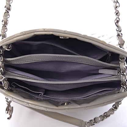Chanel Patent Quilted Large Just Mademoiselle Bowling Bag Grey 5 of 10