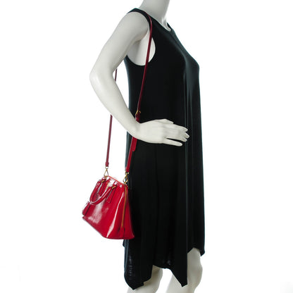 Prada Saffiano Vernice Mini Promenade Tote Rosso 2 of 8