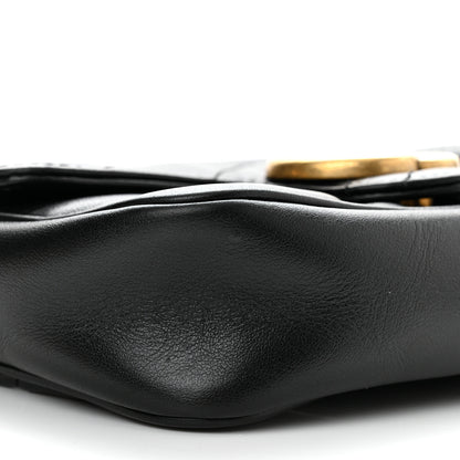 Gucci Calfskin Matelasse Super Mini GG Marmont Shoulder Bag Black 9 of 10