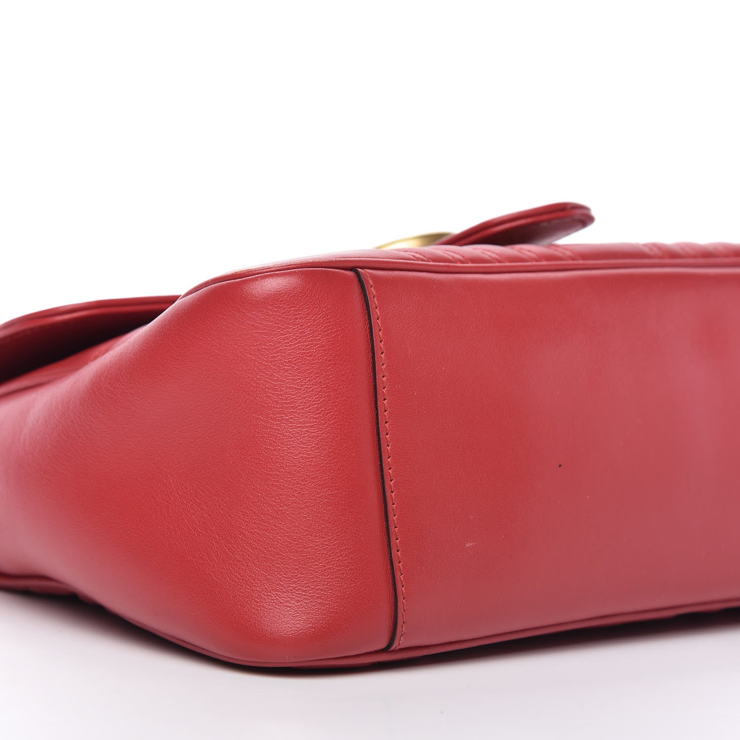 Gucci Calfskin Matelasse Small GG Marmont Top Handle Shoulder Bag Hibiscus Red 6 of 10