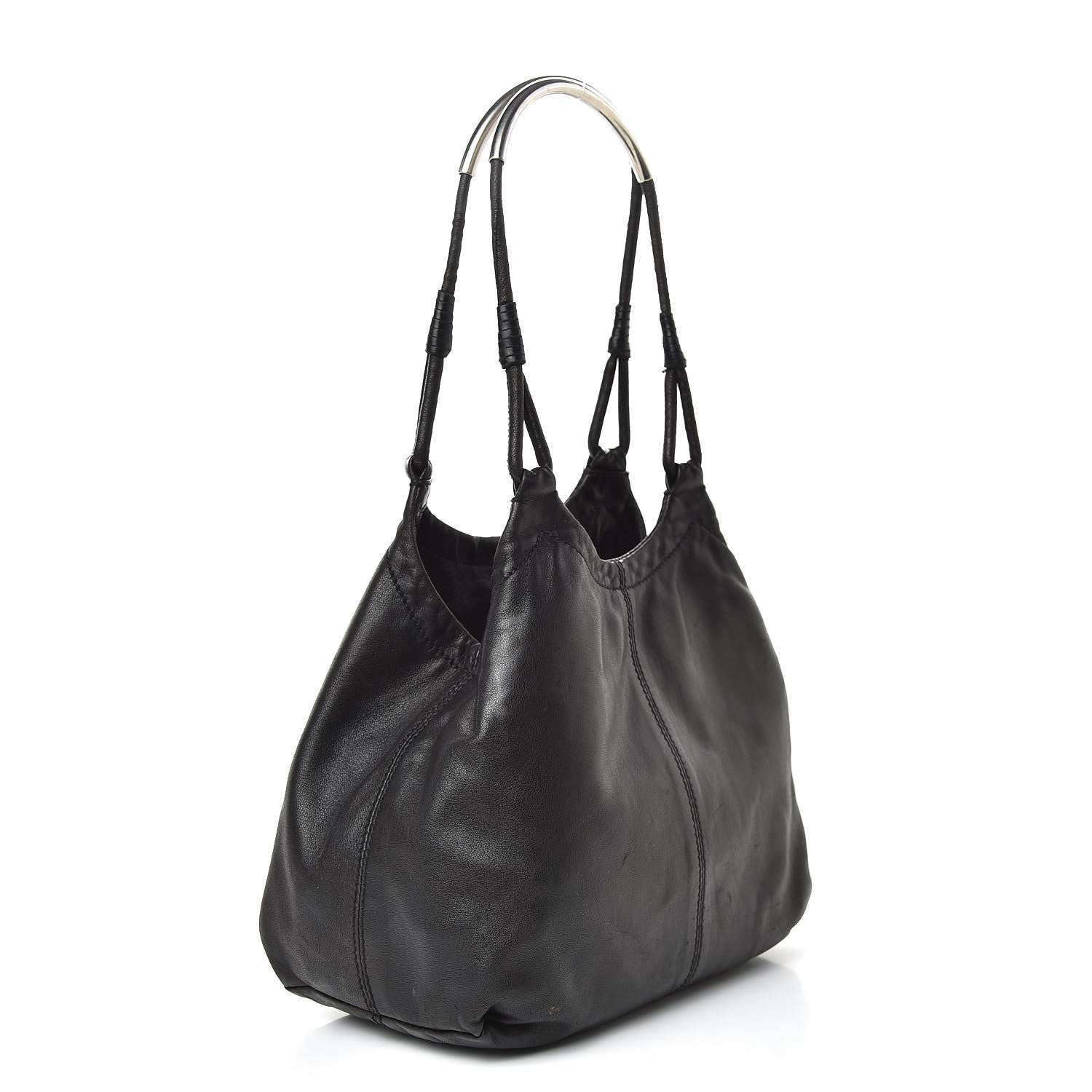 Prada Glace Calfskin Shoulder Bag Black 3 of 14