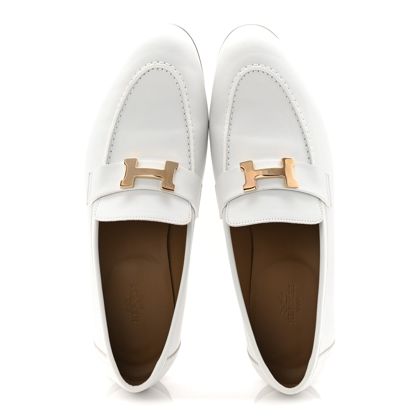 Calfskin Womens Paris Loafers 39 White