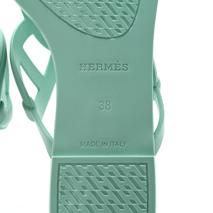 Hermes Rubber Womens Egerie Sandals 38 Vert Embrun 6 of 9