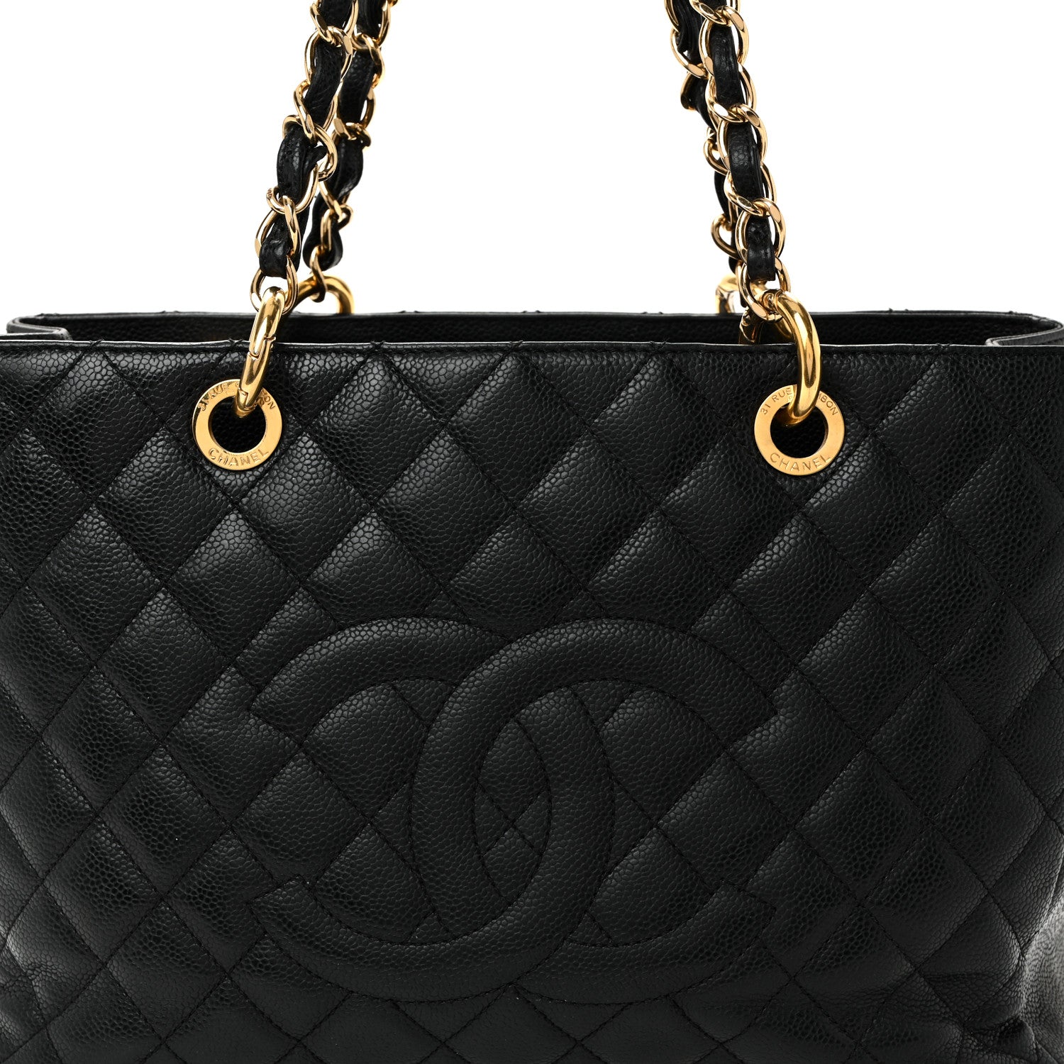 Chanel Caviar Quilted Grand Shopping Tote GST Black 9 of 13