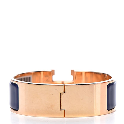 Hermes Enamel Wide Clic Clac H Bracelet GM Bleu Imperial 3 of 5