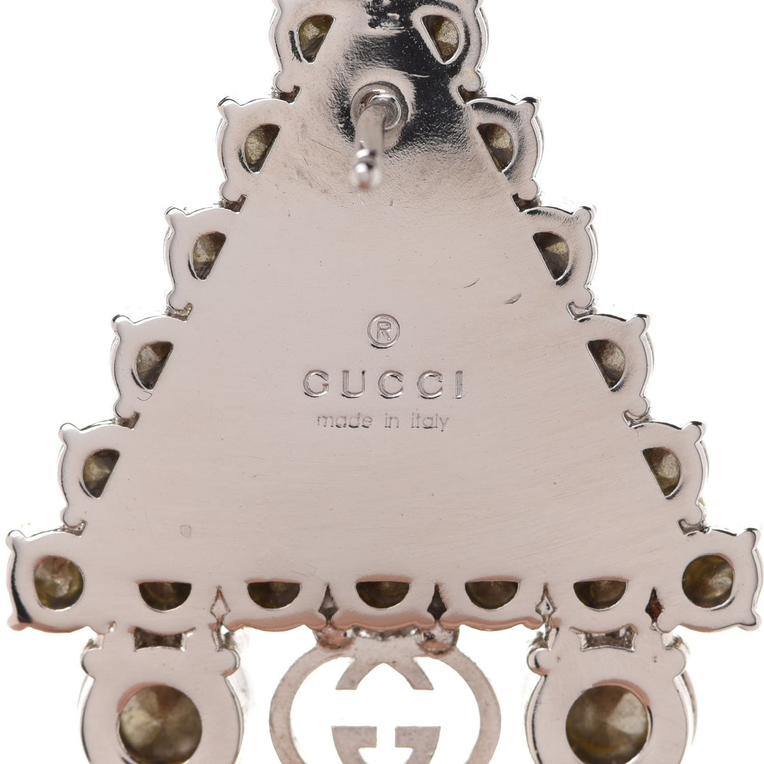 Gucci Crystal Triangle Tassel Single Drop Earring 5 of 6