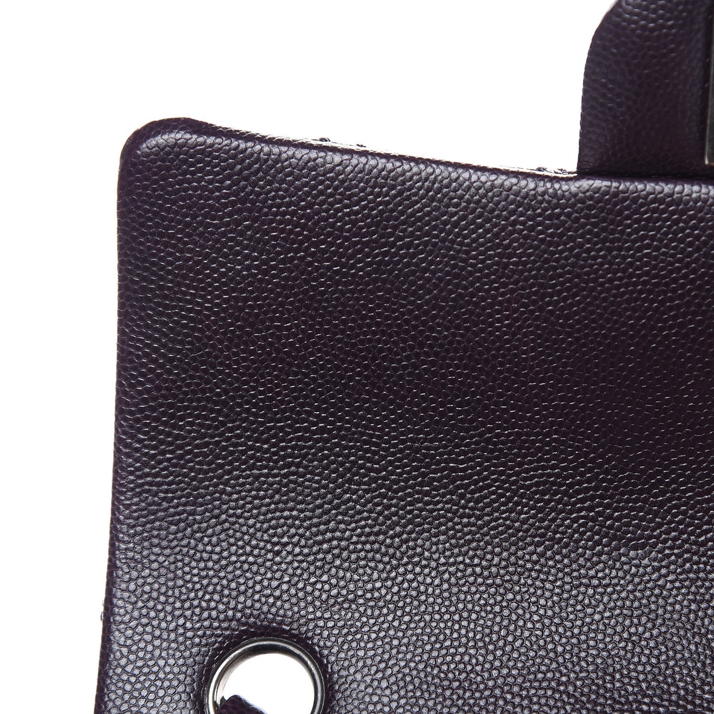 Washed Caviar Quilted Mini Rectangular Flap Dark Purple