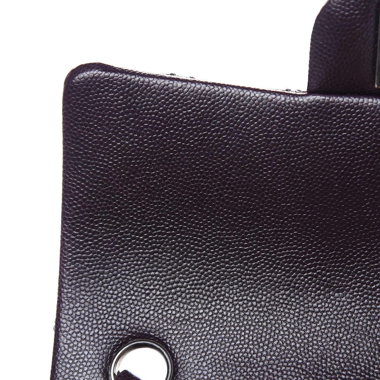Chanel Washed Caviar Quilted Mini Rectangular Flap Dark Purple 8 of 10