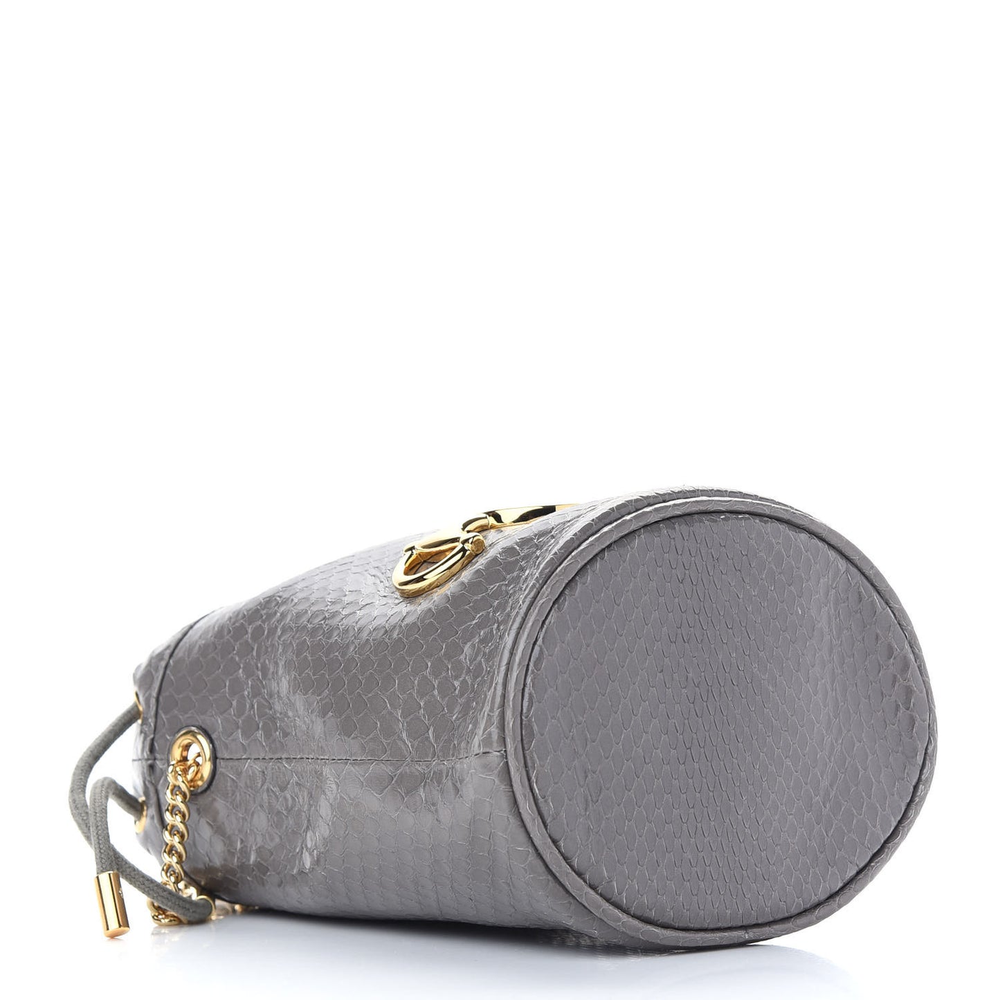 Snakeskin Mini Zumi Bucket Bag Dusty Grey