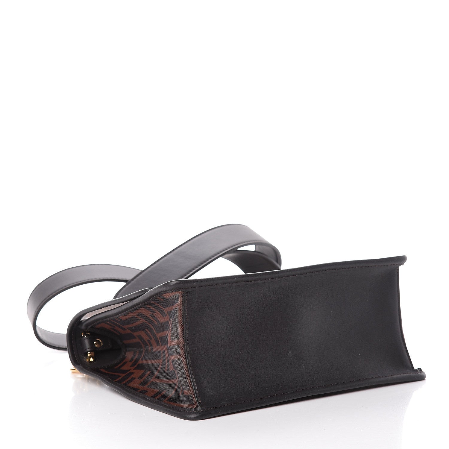 Fendi Mesh Vitello Century F is Fendi FF 1974 Kan I Shoulder Bag Marrone Black Ebano 4 of 11
