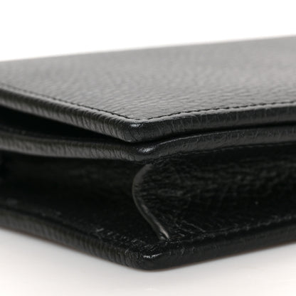 Gucci Dollar Calfskin Enamel Monochrome Mini GG Marmont Chain Wallet Black 8 of 9