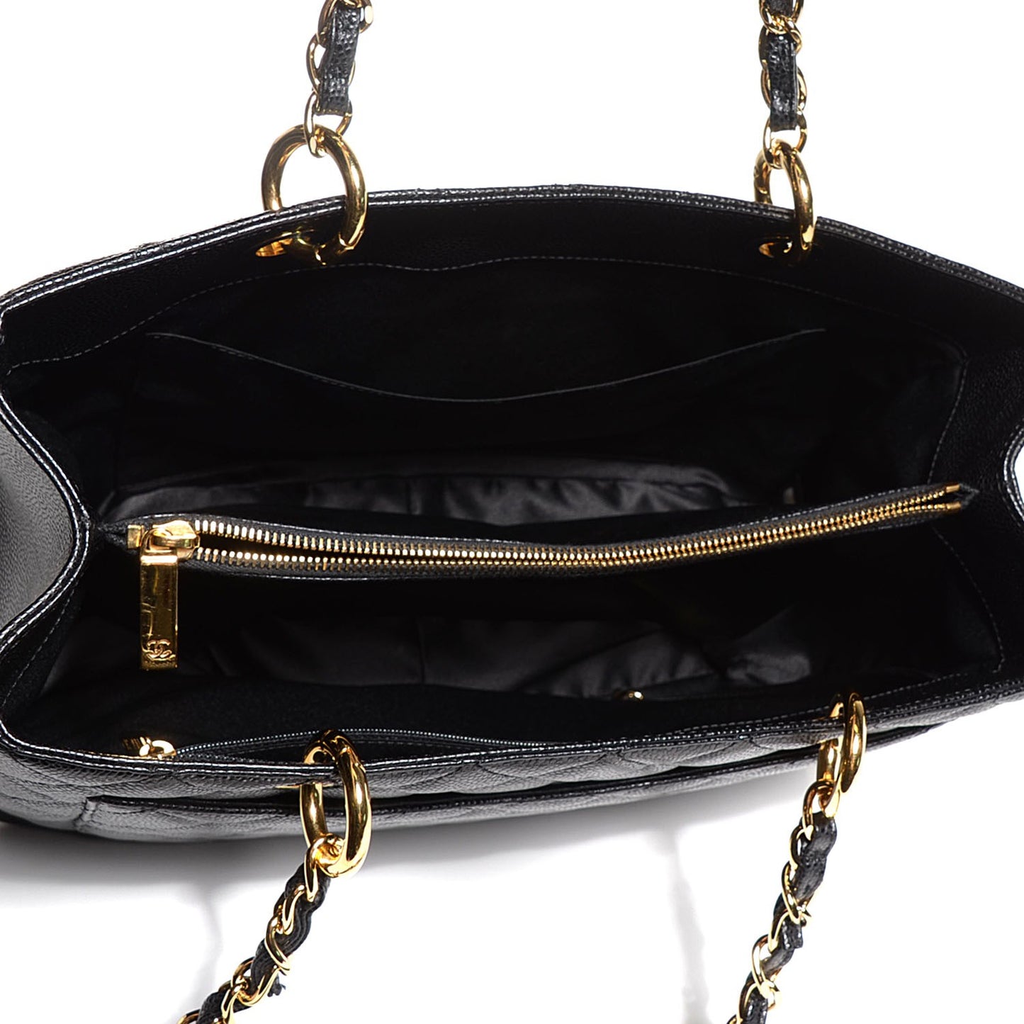 Caviar Quilted Grand Shopping Tote GST Black