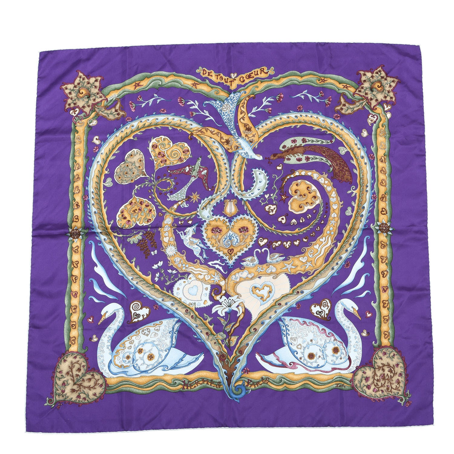 Hermes Silk De Tout Coeur Scarf 90 1 of 2