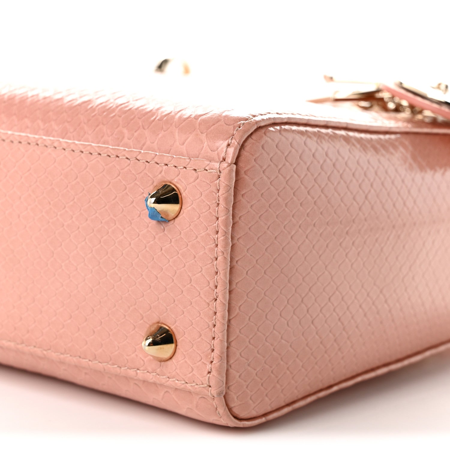 Christian Dior Snakeskin Small Lady Dior Pink 10 of 11
