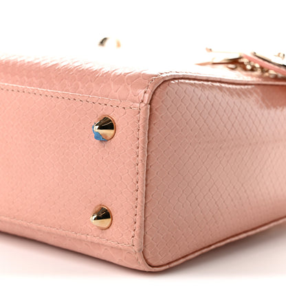 Christian Dior Snakeskin Small Lady Dior Pink 10 of 11